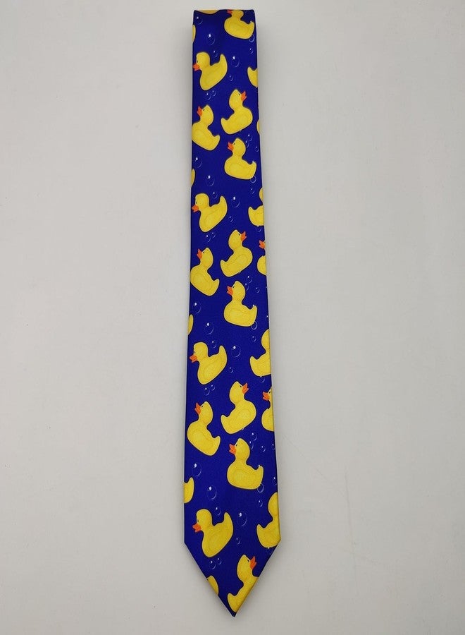 Giinly Duck Rubber Yellow Cartoon Mens Ties Funny Long Neckties For Men Big And Tall, 61'' Xl Neck Tie - Image 3